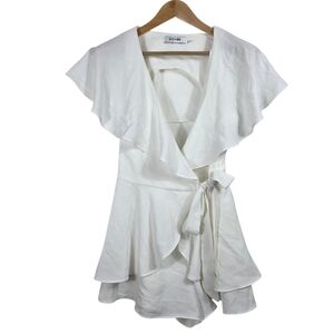 Do + be Butterfly sleeves open back romper
